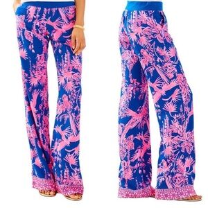 Vibrant Pink and Blue Patterned Leggings